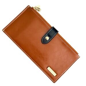 Andoilt Womens Bifold Wallet 17 Card Slots Brown Faux Leather RFID Large OS